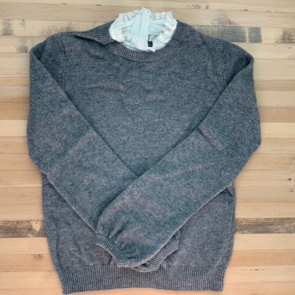Joie Sweaters - JOIE Women’s Grey Wool Cashmere Blend Sweater Built-in Collar Size XS